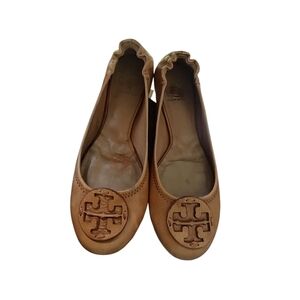 Tory Burch Brown Leather Ballet Flats